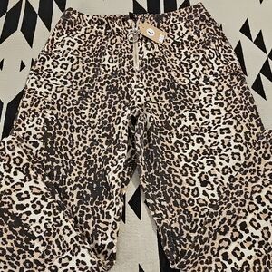 Stylish Leopard Print Wide Leg Pants